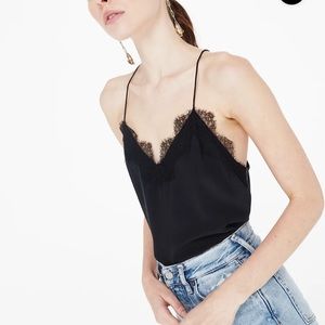 Cami NYC black silk racer cami